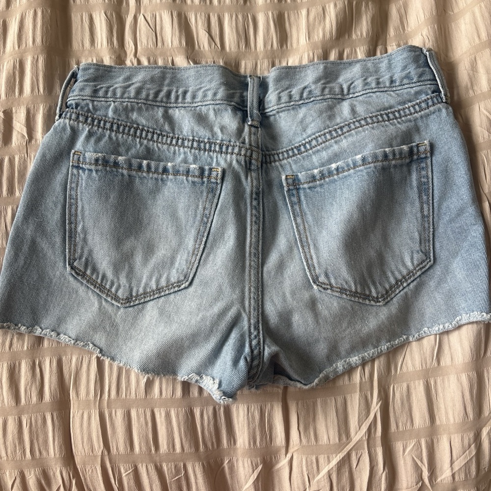 Old Navy Light Blue Ripped Jean Shorts - Picture 2 of 4
